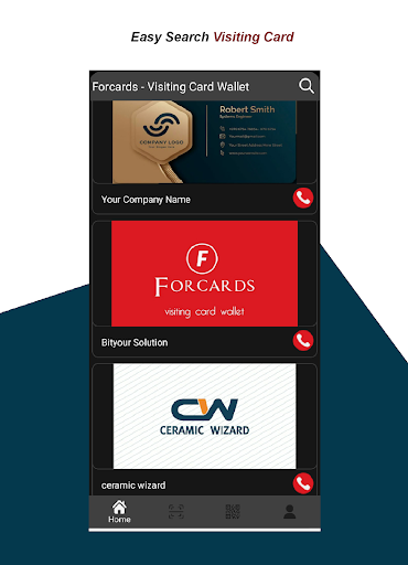 Android application Forcards-Visiting Card Wallet screenshort