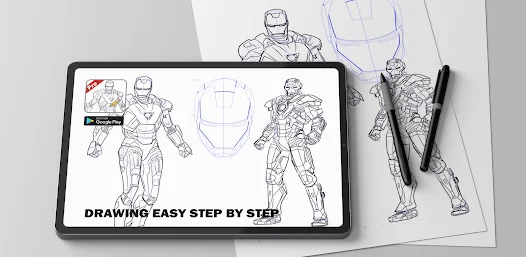 Draw Iron Superhero Man - Apps on Google Play
