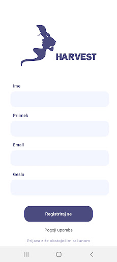 Android application Harvest Team screenshort