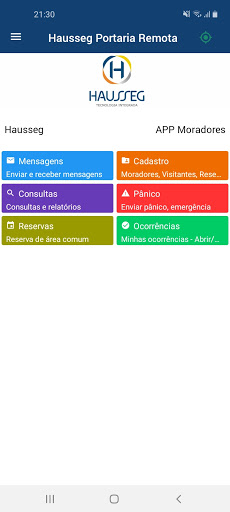 Android application Hausseg Portaria Remota screenshort