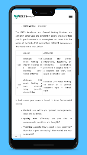 Android application IELTS Worldly screenshort