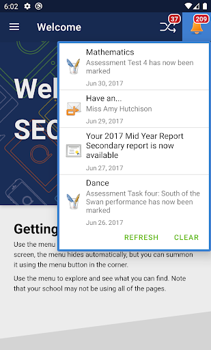 Android application SEQTA Engage screenshort