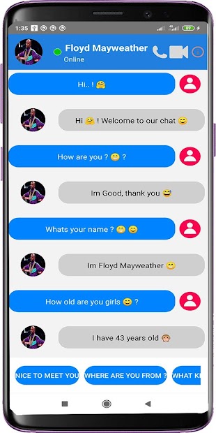 Captura de Pantalla 13 Floyd Mayweather boxer  Call Video (fake) android