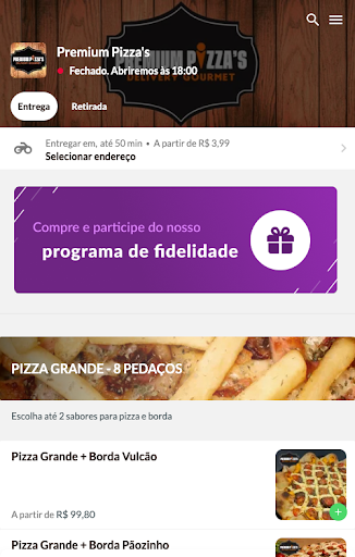 Premium Pizzas Screen 3