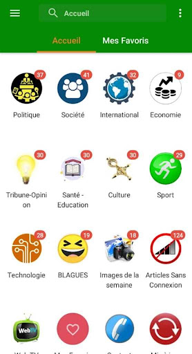 Android application Actu Niger screenshort