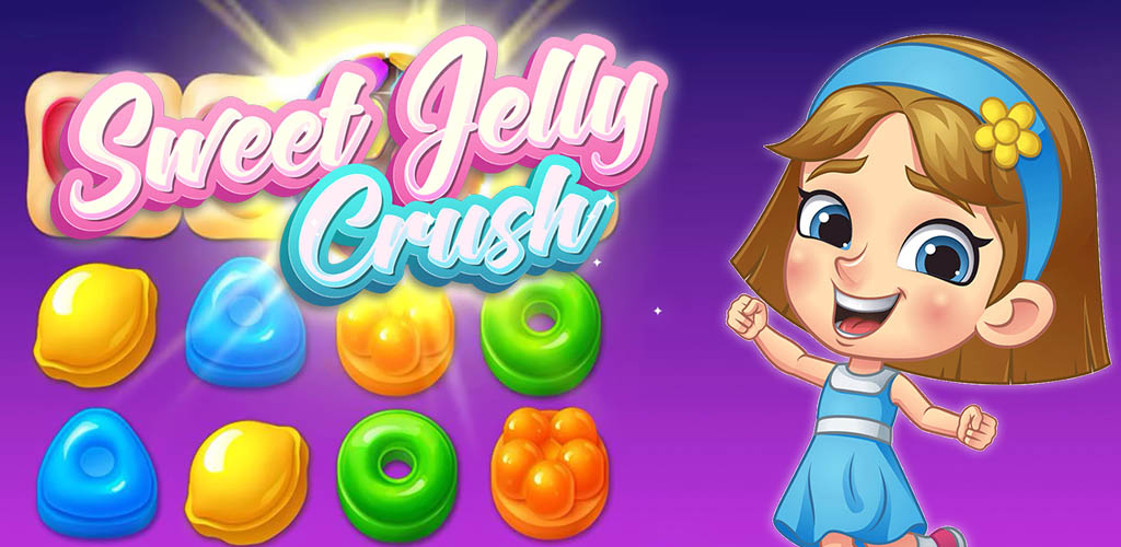Jelly Jelly Crush - in the Sky. Jelly Crush game logo.