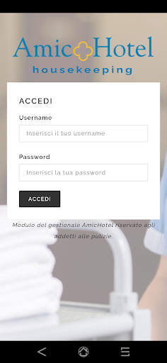 Android application AmicHotel housekeeping screenshort