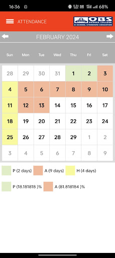OBS DEGREE COLLEGE Screen 2