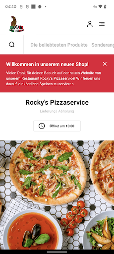 Android application Rocky's Pizzaservice screenshort