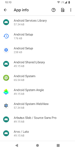 Screenshot of Manage Apps Shortcut