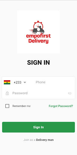 Android application EMPOFIRST DELIVERY screenshort