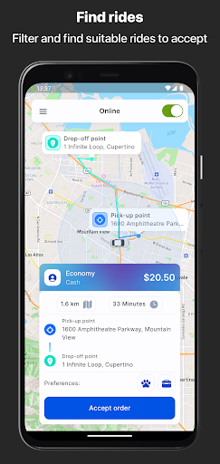 Android application Ridy Driver Flutter screenshort
