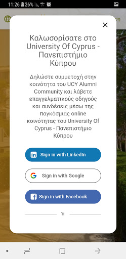 Android application UCY Alumni Community screenshort