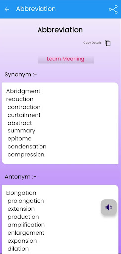 Synonym Antonym Learner Screen 3
