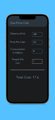 Gas Cost Calculator Screen 3