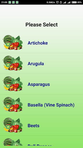 Vegetables Screen 3