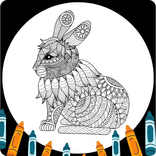 Rabbit Mandala Coloring Book
