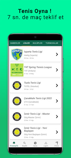 Android application Tenis Turnuvası screenshort