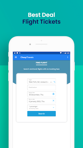 CheapTravels: Flights & Hotels Screen 3