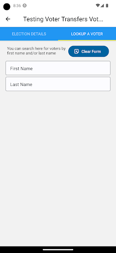 Android application Voter CheckList screenshort