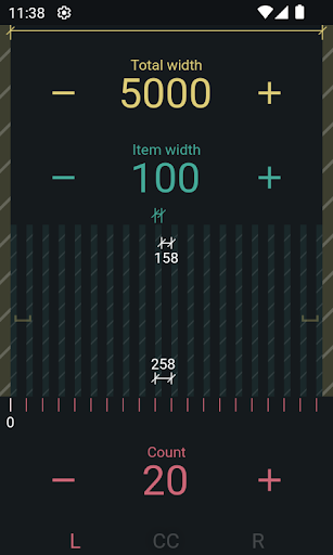 Equal Spacing Calculator Screen 2