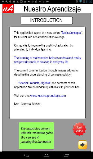 Special Products, Algebra Screen 2