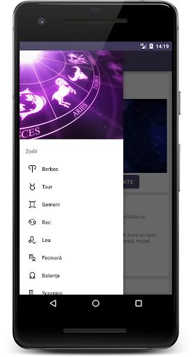 Android application Horoscop zilnic, compatibilita screenshort