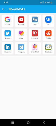 All in One Social Media App Screen 2