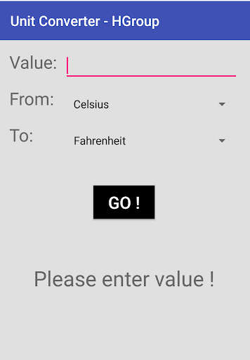 Android application Unit Converter - HGroup screenshort