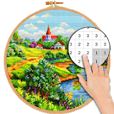 Landscape Cross Stitch Color By Number : Pixel Art icon