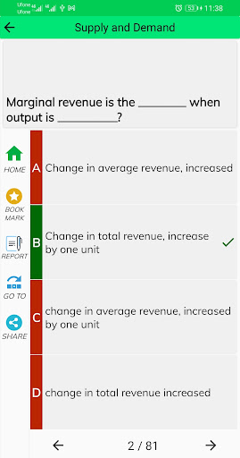 Economics MCQs Test Screen 3