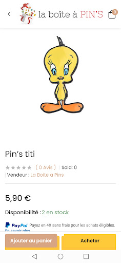 Android application La Boite a Pin’s screenshort