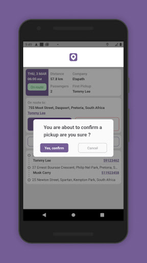 Etapath Driver Application Screen 2