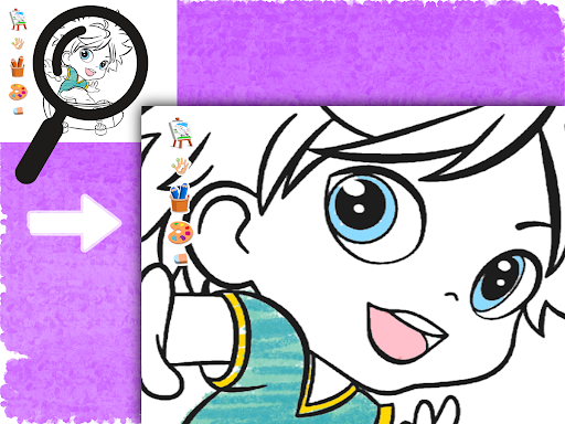 Screenshot of Busy Kids! Coloring pages book