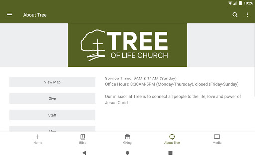 Screenshot of Tree of Life Church, NB