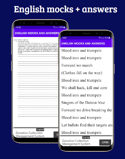English; mocks & answers Screen 3