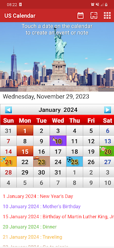 US Calendar 2024のおすすめ画像1