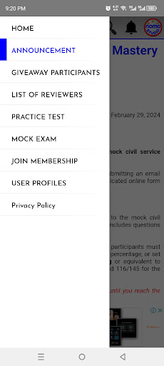 Android application NoMo App - CSE Reviewer screenshort