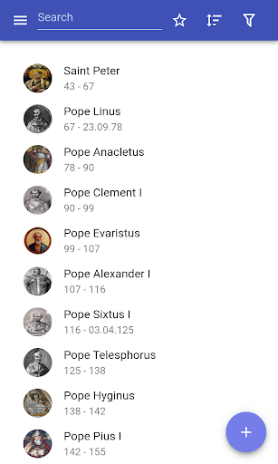 Android application Popes screenshort