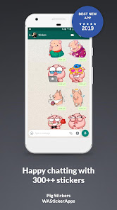Screenshot 6 Pig Stickers WAStickerApps android