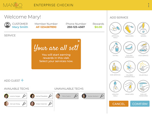Mango Checkin Screen 2