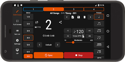 Stage Metronome with Setlist Screen 2