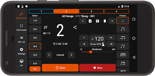 Stage Metronome with Setlist