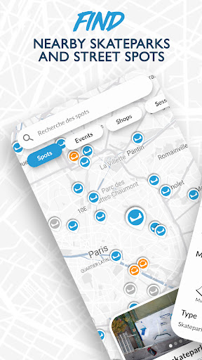 Android application Ride My Park - Skateparks map screenshort