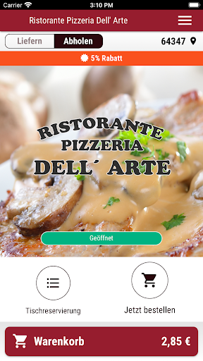 Android application Ristorante Pizzeria Dell' Arte screenshort
