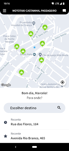 Android application Mototaxi Castanhal Passageiro screenshort