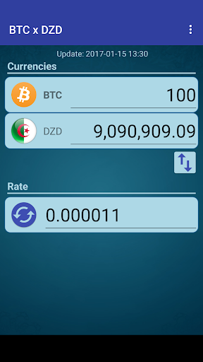 Android application Bitcoin x Algerian Dinar screenshort