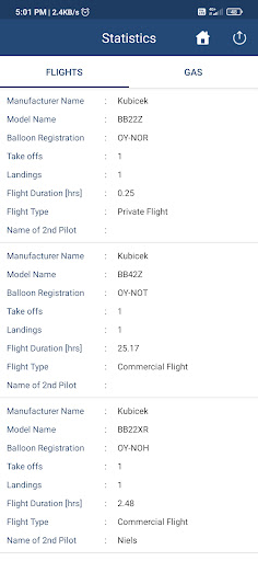 EASA Balloon Logbook Screen 3