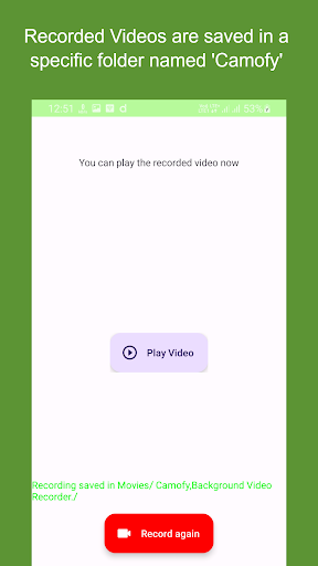 Camofy Background VDO Recorder