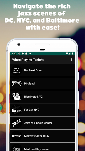 Android application Who's Playing Tonight screenshort